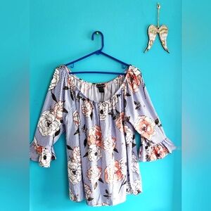 Kristin Nicole Off the Shoulder Women's Floral Top Size 2X